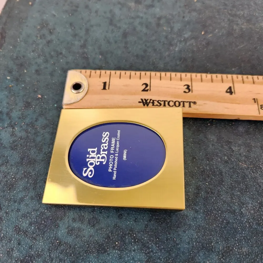 VTG Solid Brass Mini Picture Frame Freestanding Polished